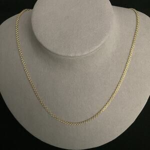 14k Real Gold Bismarck Necklace, Fancy Bismarck Chain 2.3mm 18 inches- NEW